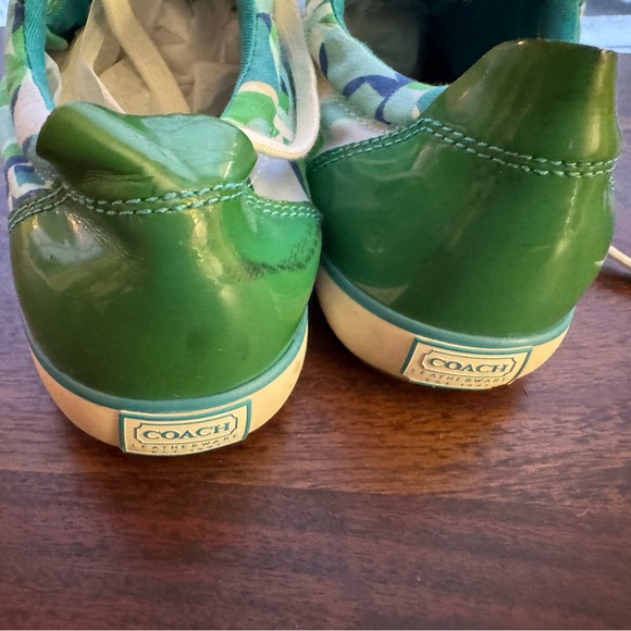 Coach  Teal and Lime Sneakers - Picture 6 of 9